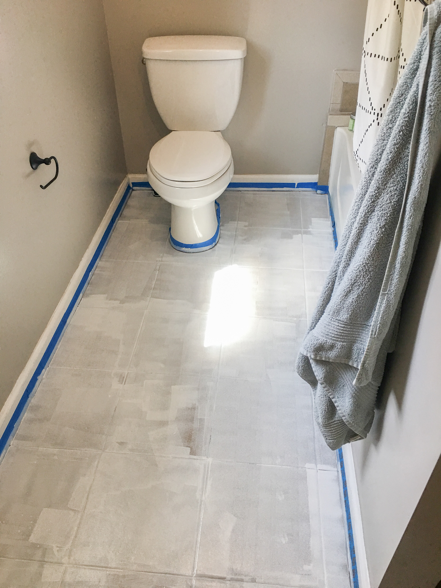 Our Painted Bathroom Floors